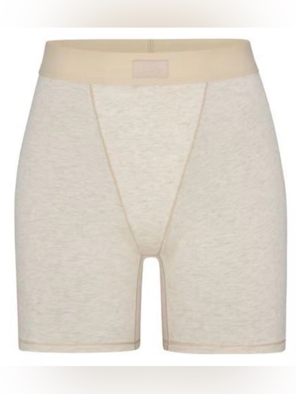 SKIMS Cotton Rib Boxer Shorts NWT Heather Oatmeal Size Small Limited Edition